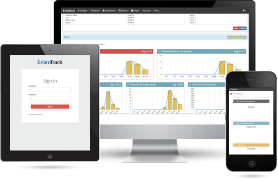 ExamTrack Awarding Body Software Dashboard